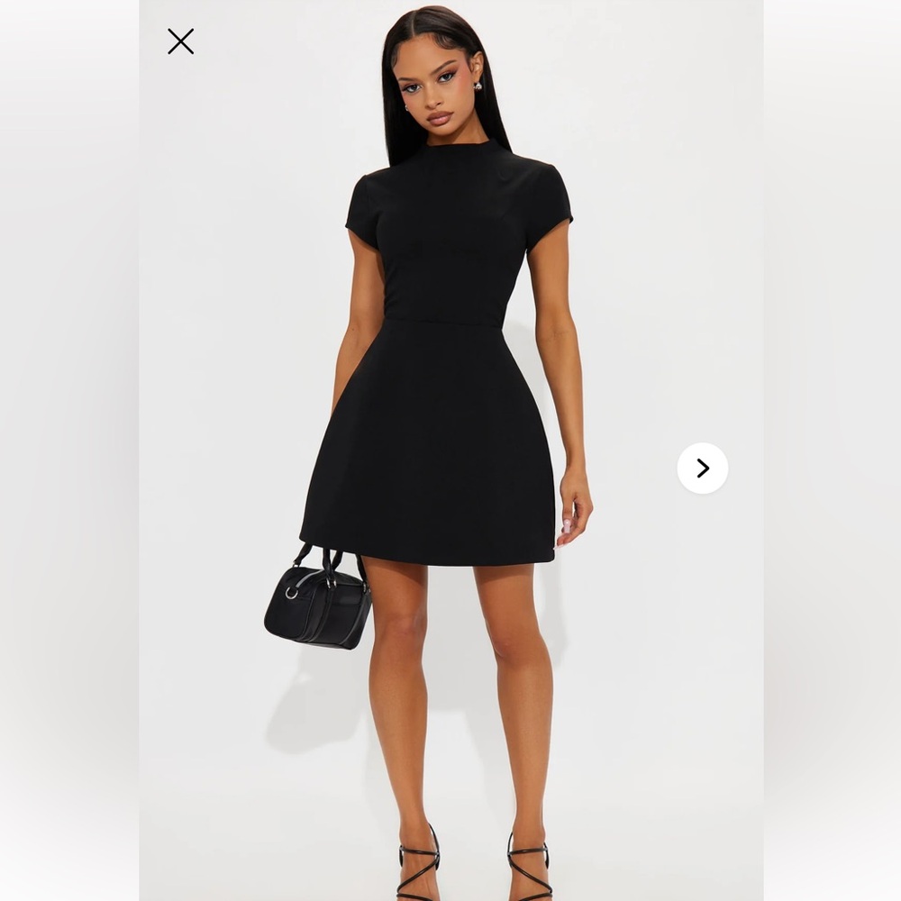 Fashion Nova Merla Mock Neck Black Mini Dress